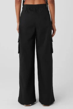 Show Off Cargo Wide Leg Trouser (Long) - Black 8 Show Off Cargo Wide Leg Trouser (Long) - Black -Style Avenue W51383R 01 b1 s1 a2 1 m18
