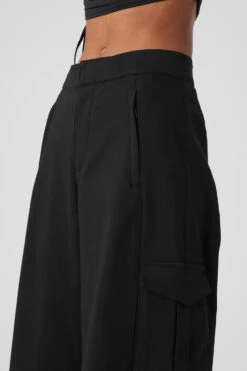Show Off Cargo Wide Leg Trouser (Long) - Black 9 Show Off Cargo Wide Leg Trouser (Long) - Black -Style Avenue W51383R 01 b1 s1 a4 1 m18