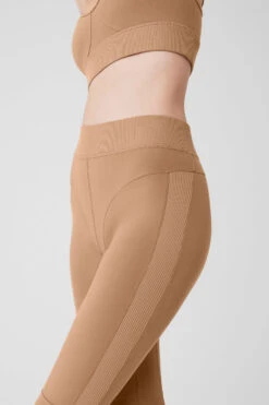 Alosoft High-Waist Head Start Legging - Toasted Almond -Style Avenue W51384R 05131 b1 s1 a4 1 m177