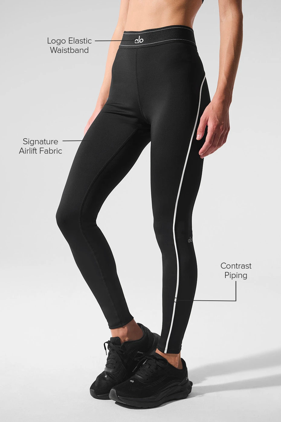 Airlift High-Waist Suit Up Legging - Black/White 4 Airlift High-Waist Suit Up Legging - Black/White - Image 2