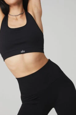 Seamless High-Waist Ribbed Legging - Black 9 Seamless High-Waist Ribbed Legging - Black -Style Avenue W5955R 01 b1 s1 a4 2 m54