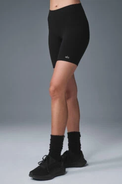 7" High-Waist Biker Short - Black -Style Avenue W6145R 01 b1 s1 a3 1 m54