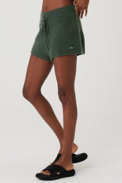 Cashmere High-Waist Plush Waffle Short - Dark Cactus -Style Avenue W6342R 04059 b1 s1 a2 1 m100