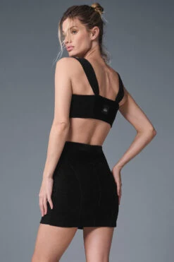 Micro Corduroy Winter Break Mini Skirt - Black -Style Avenue W6391R 01 b1 s1 a1 2 m91