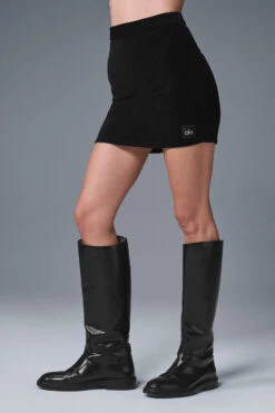 Micro Corduroy Winter Break Mini Skirt - Black -Style Avenue W6391R 01 b1 s1 a4 1 m91