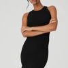 Seamless Ribbed Warm Nights Dress - Black -Style Avenue W8143R 01 b1 s1 a1 1 m18