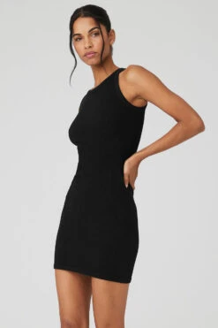 Seamless Ribbed Warm Nights Dress - Black -Style Avenue W8143R 01 b1 s1 a3 1 m18