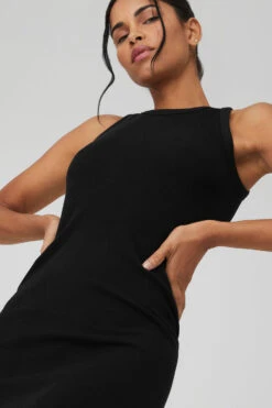 Seamless Ribbed Warm Nights Dress - Black -Style Avenue W8143R 01 b1 s1 a4 2 m18