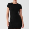 Goddess Ribbed Short Sleeve Dress - Black -Style Avenue W8201R 01 b1 s1 a1 1 m89