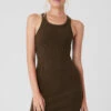 Goddess Ribbed Go-To Dress - Espresso