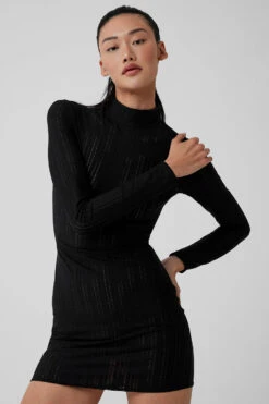 Euphoria Long Sleeve Dress - Black 11 Euphoria Long Sleeve Dress - Black -Style Avenue W8230R 01 b1 s1 a4 2 m54