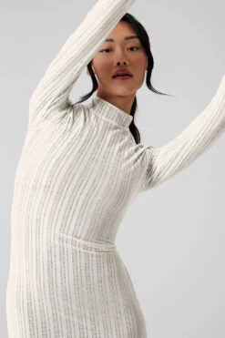 Euphoria Long Sleeve Dress - Ivory -Style Avenue W8230R 03299 b1 s1 a4 2 m54