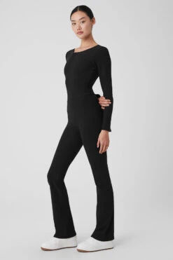 Alosoft Melody Full Length Bootcut Onesie - Black -Style Avenue W8231R 01 b1 s1 a3 1 m54