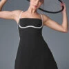 Airbrush Streamlined Dress - Black/White 2 Airbrush Streamlined Dress - Black/White -Style Avenue W8278R 0100 b1 s1 a3 1 m224
